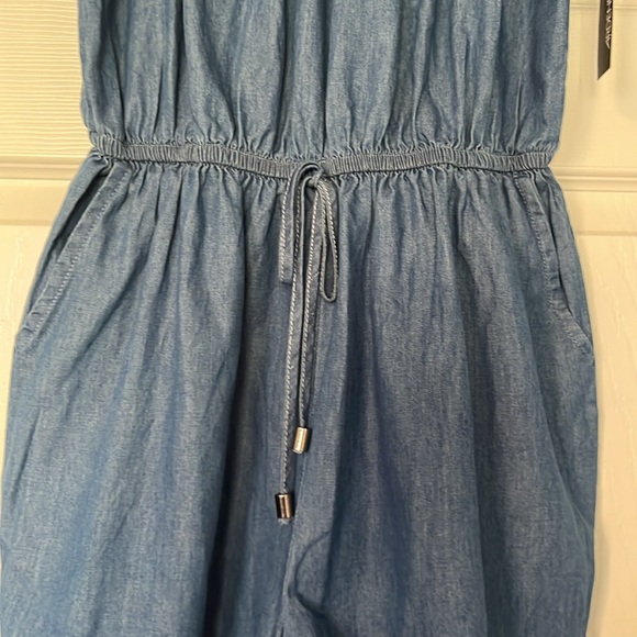 Denim Off Shoulder Romper M - Picture 4 of 8